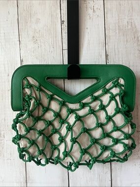 A New Day Green Knotted Net Top Handle Handbag NWT